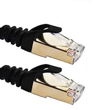 Cat7 Shielded RJ45 cabo de patch Ethernet com plug banhado a ouro